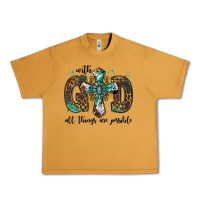 With God All Things Are Possible Gemstone Cross Urban Heavy Tee | Teevron