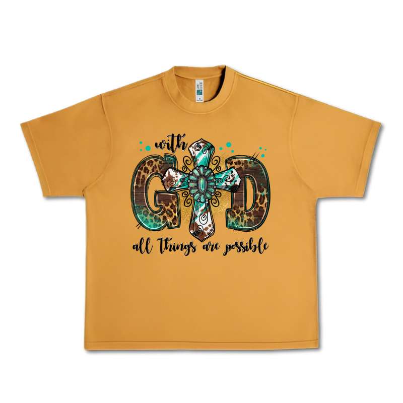 With God All Things Are Possible Gemstone Cross Urban Heavy Tee by Jasminsmagicworld | Teevron
