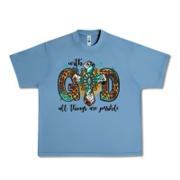 Pebble Blue with god all things are possible gemstone cross Urban Heavy Tee - Jasminsmagicworld