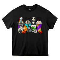 Black halloween cartoon characters coffee cups Heavy Core Tee - Zillion Design Studio