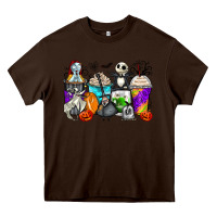 Chocolate Brown halloween cartoon characters coffee cups Heavy Core Tee - Zillion Design Studio