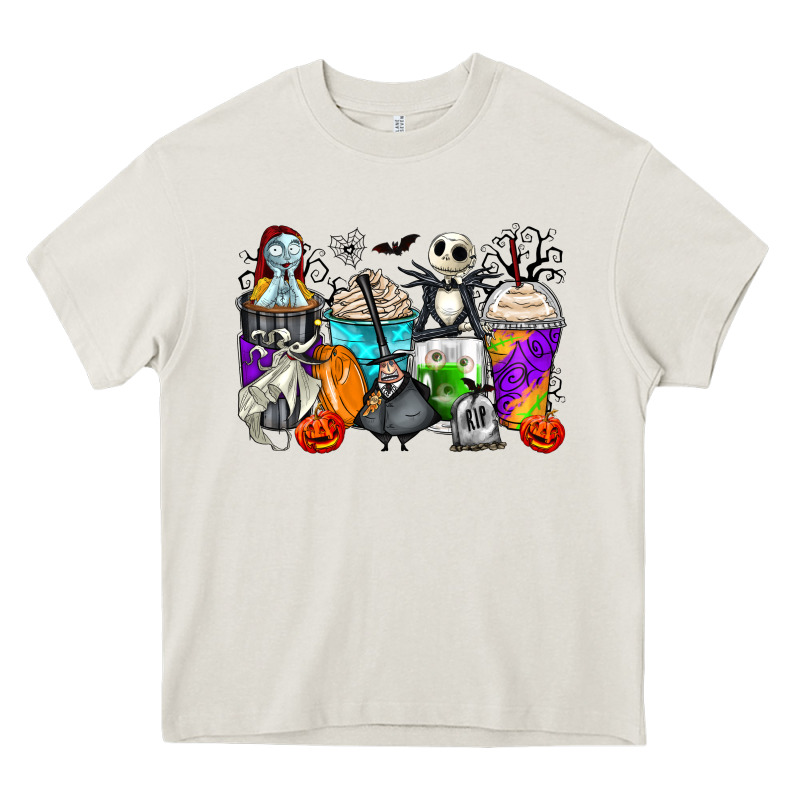 Halloween Cartoon Characters Coffee Cups Heavy Core Tee by Zillion Design Studio | Teevron