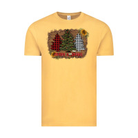Vintage Mustard merry and bright with tree's Vintage Tee - AdoDesignShop