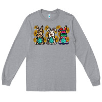 Heather Grey western bunny Long Sleeve Tee - MaliasSmallBusiness