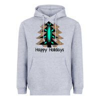 Heather Grey Happy Holidays Tree Heavyweight Hoodie - Bettercallsaul