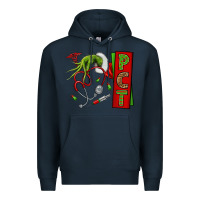 Navy Christmas Character Nurse Premium Hoodie - NancyCooperArtShop