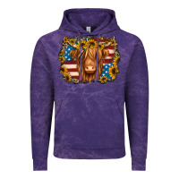 Cloud Purple 4th of july shaggy cow Vintage Hoodie - Jasminsmagicworld