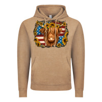 Vintage Coffee 4th of july shaggy cow Vintage Hoodie - Jasminsmagicworld