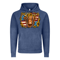 Vintage Denim 4th of july shaggy cow Vintage Hoodie - Jasminsmagicworld