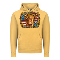 Vintage Mustard 4th of july shaggy cow Vintage Hoodie - Jasminsmagicworld