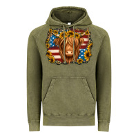 Vintage Olive 4th of july shaggy cow Vintage Hoodie - Jasminsmagicworld
