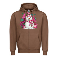 Chestnut pink christmas snowman Zipper Hoodie - MaliasSmallBusiness