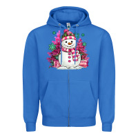 True Royal pink christmas snowman Zipper Hoodie - MaliasSmallBusiness
