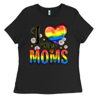 Black i love my moms Ladies Tee - Zillion Design Studio