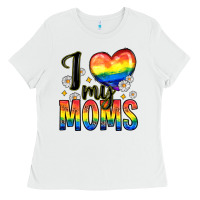 White i love my moms Ladies Tee - Zillion Design Studio