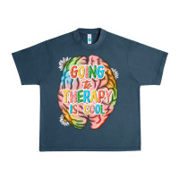Midnight Navy going to therapy is cool Urban Heavy Tee - NancyCooperArtShop
