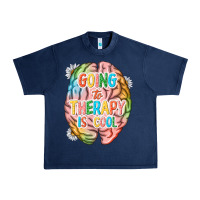 Navy going to therapy is cool Urban Heavy Tee - NancyCooperArtShop