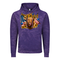 Cloud Purple 4th of july shaggy cow leopard background Vintage Hoodie - Jasminsmagicworld