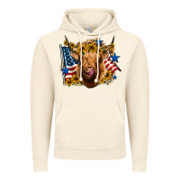 Vintage Artic 4th of july shaggy cow leopard background Vintage Hoodie - Jasminsmagicworld