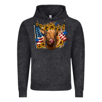 Vintage Black 4th of july shaggy cow leopard background Vintage Hoodie - Jasminsmagicworld