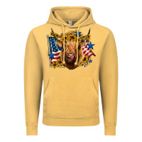 Vintage Mustard 4th of july shaggy cow leopard background Vintage Hoodie - Jasminsmagicworld