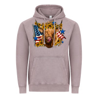 Vintage Zinc 4th of july shaggy cow leopard background Vintage Hoodie - Jasminsmagicworld