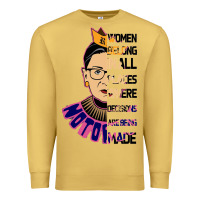 Antique Gold RBG Ruth Bader Ginsburg Women Belong In All Places Premium Sweatshirt - Bettercallsaul