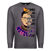 Charcoal Heather RBG Ruth Bader Ginsburg Women Belong In All Places Premium Sweatshirt - Bettercallsaul