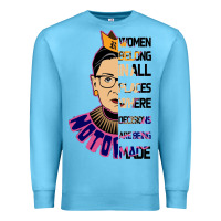 Ocean Blue RBG Ruth Bader Ginsburg Women Belong In All Places Premium Sweatshirt - Bettercallsaul