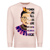 Pale Pink RBG Ruth Bader Ginsburg Women Belong In All Places Premium Sweatshirt - Bettercallsaul