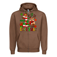 Chestnut my first christmas reindeer Zipper Hoodie - MaliasSmallBusiness