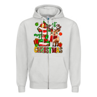 Dove Grey my first christmas reindeer Zipper Hoodie - MaliasSmallBusiness