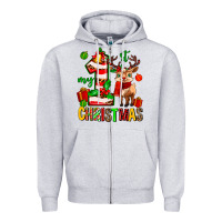 Heather Grey my first christmas reindeer Zipper Hoodie - MaliasSmallBusiness