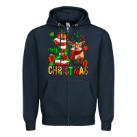 Navy my first christmas reindeer Zipper Hoodie - MaliasSmallBusiness