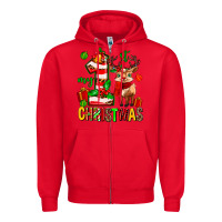Red my first christmas reindeer Zipper Hoodie - MaliasSmallBusiness