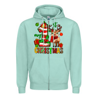 Seafoam my first christmas reindeer Zipper Hoodie - MaliasSmallBusiness
