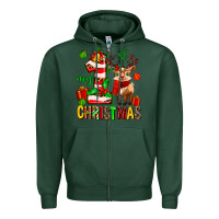 Sports Green my first christmas reindeer Zipper Hoodie - MaliasSmallBusiness
