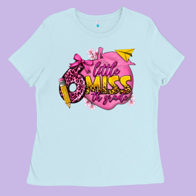Little Miss 6th Grade Ladies Tee Designed By Texasbilliewilder
