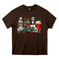 Chocolate Brown Christmas cartoon characters coffee cups Heavy Core Tee - Zillion Design Studio