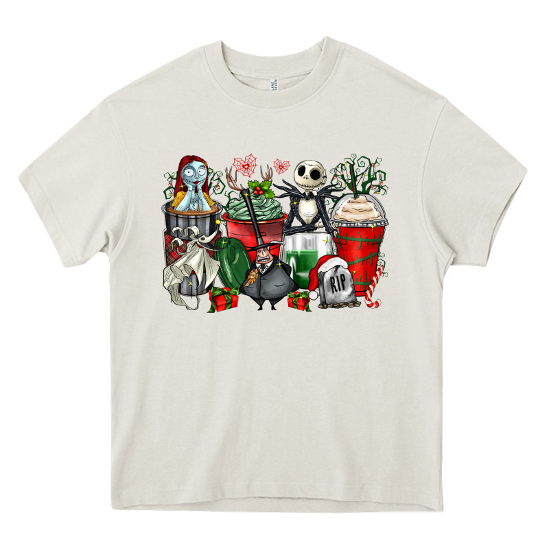 Christmas Cartoon Characters Coffee Cups Heavy Core Tee by Zillion Design Studio | Teevron