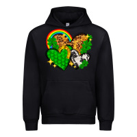 Black St. Patrick's Day hearts with leopard Urban Hoodie - HowdyJamesFarm
