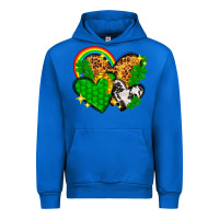 Cobalt St. Patrick's Day hearts with leopard Urban Hoodie - HowdyJamesFarm
