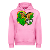 Fuchsia Pink St. Patrick's Day hearts with leopard Urban Hoodie - HowdyJamesFarm