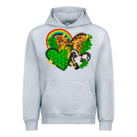 Heather Grey St. Patrick's Day hearts with leopard Urban Hoodie - HowdyJamesFarm