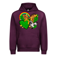Mauve Wine St. Patrick's Day hearts with leopard Urban Hoodie - HowdyJamesFarm