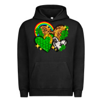 Pigment Black St. Patrick's Day hearts with leopard Urban Hoodie - HowdyJamesFarm