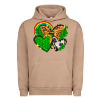 Pigment Burro St. Patrick's Day hearts with leopard Urban Hoodie - HowdyJamesFarm