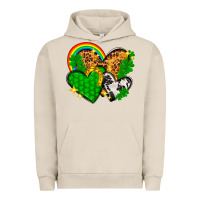 Pigment French Oak St. Patrick's Day hearts with leopard Urban Hoodie - HowdyJamesFarm
