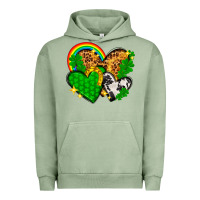 Pigment Oil Green St. Patrick's Day hearts with leopard Urban Hoodie - HowdyJamesFarm
