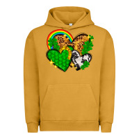 Pigment Peanut Butter St. Patrick's Day hearts with leopard Urban Hoodie - HowdyJamesFarm
